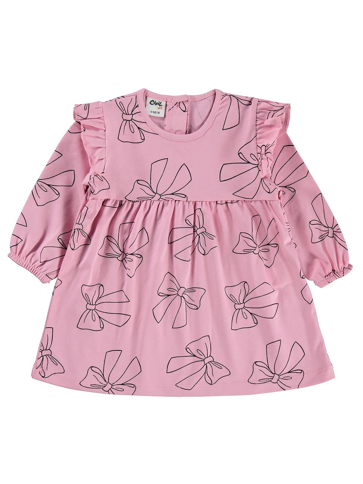 Civil Baby Fiyonk Empirme  6-18 Ay Jile ve Elbise  - Pembe