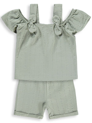 Civil Baby Fiyonk Askılı Şortlu 6-18 Ay Takım - Yeşil