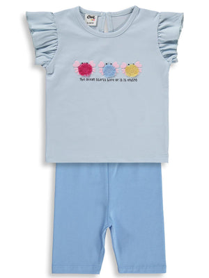 Civil Baby Renkli Nakışlar 6-18 Ay Takım - Mavi