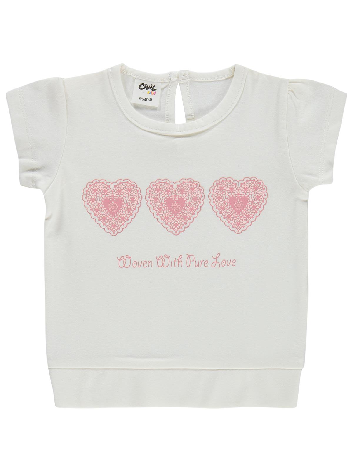Civil Baby Kalpler Nakışlı 6-18 Ay Takım - Pudra