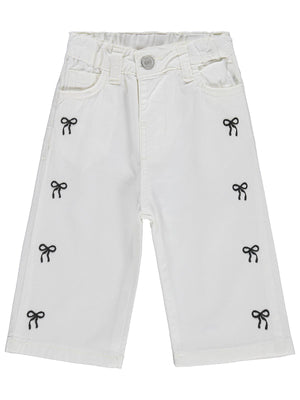 Civil Baby Kız Bebek Fiyonklu 6-18 Ay Pantolon - Ekru