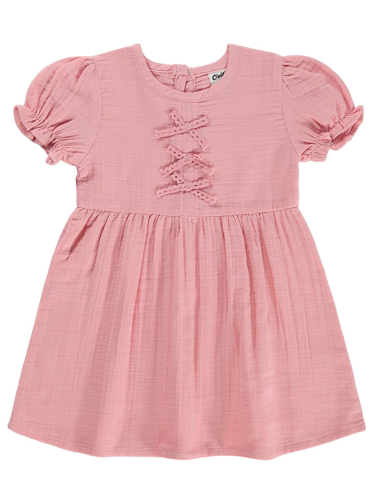 Civil Baby Meyve Düğmeli 6-18 Ay Elbise - Pembe