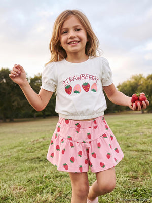 Civil Girls Strawberry 2-5 Yaş Tişört - Kırık Beyaz