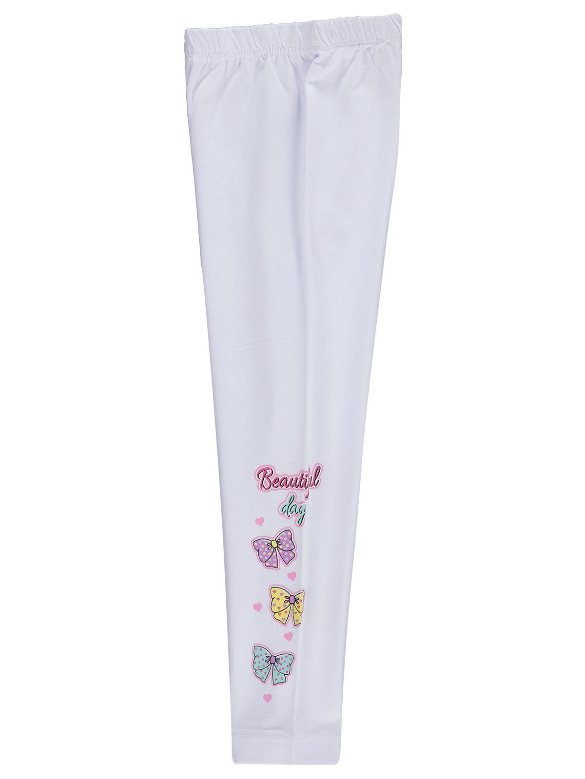 Civil Girls Beautiful Day Baskılı 2-5 Yaş Tayt  - Beyaz