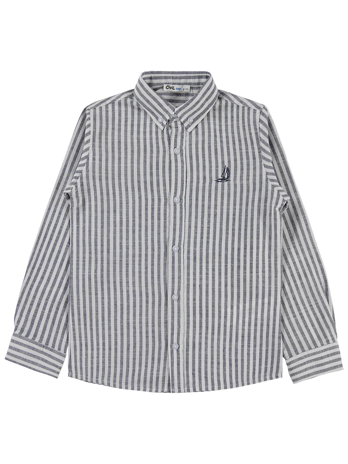 Civil Boys Nakışlı Gömlek 10-13 Yaş Gömlek - Lacivert