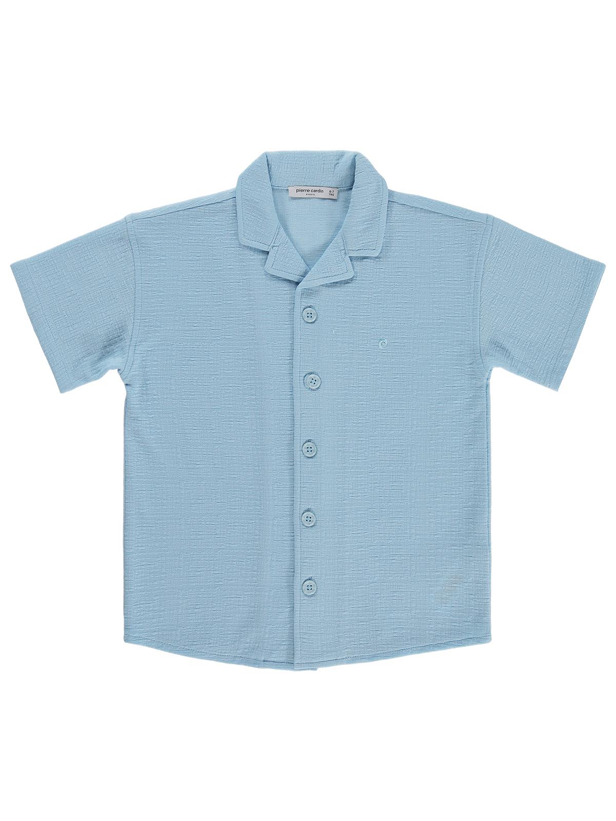 Pierre Cardin Tatil Yaka Basic 10-12 Yaş Gömlek - Mavi