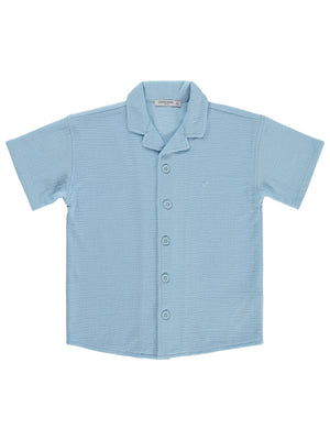 Pierre Cardin Tatil Yaka Basic 10-12 Yaş Gömlek - Mavi