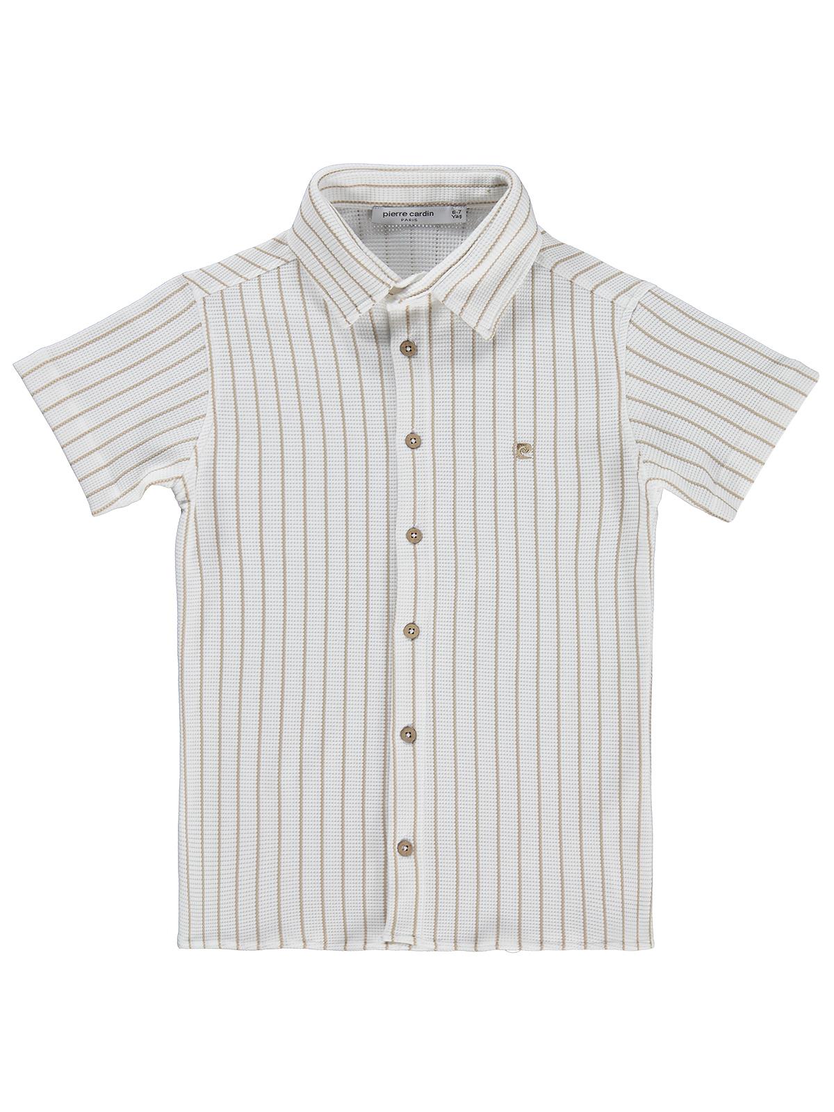 Pierre Cardin Waffle 6-9 Yaş Gömlek - Ekru