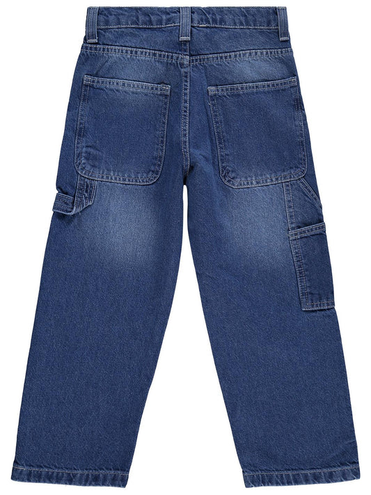 Civil Boys Yan Cepli Baggy Kalıp 10-13 Yaş Pantolon Kot - Mavi