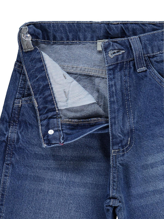 Civil Boys Yan Cepli Baggy Kalıp 10-13 Yaş Pantolon Kot - Mavi