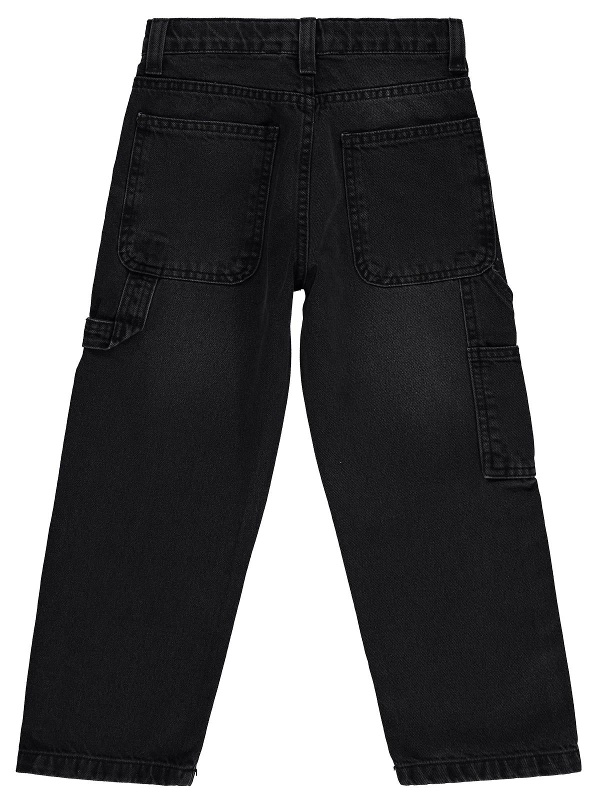 Civil Boys Erkek Çocuk Yan Cepli Baggy Kalıp 6-9 Yaş Pantolon Kot - Siyah