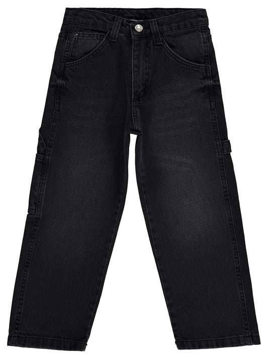 Civil Boys Yan Cepli Baggy Kalıp 10-13 Yaş Pantolon Kot - Siyah