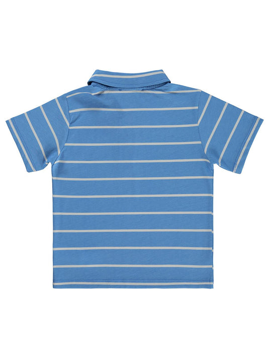 Civil Boys Çizgli Polo Yaka 2-5 Yaş Tişört - Mavi
