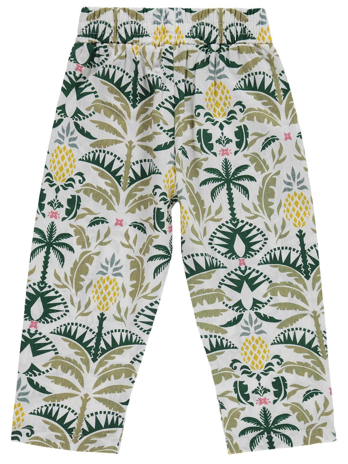 Civil Girls Ananas Desenli 2-5 Yaş Pantolon - Ekru