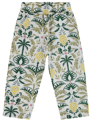 Civil Girls Ananas Desenli 2-5 Yaş Pantolon - Ekru