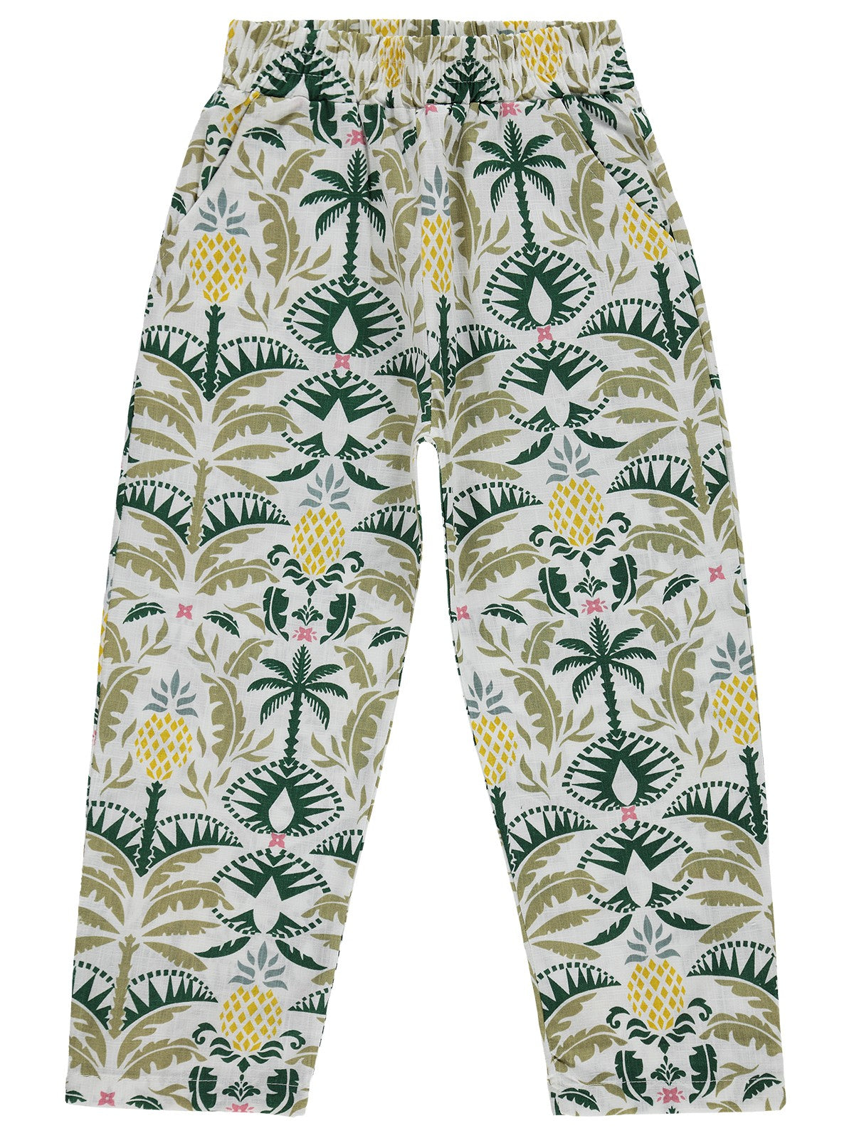 Civil Girls Ananas Desenli 6-9 Yaş Pantolon - Ekru
