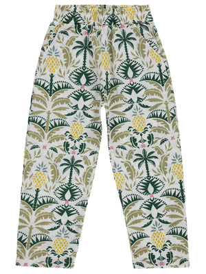Civil Girls Ananas Desenli 6-9 Yaş Pantolon - Ekru