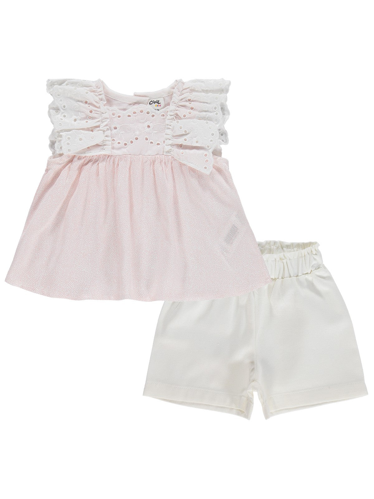 Civil Baby Kol Brodeli 6-18 Ay Takım - Pembe