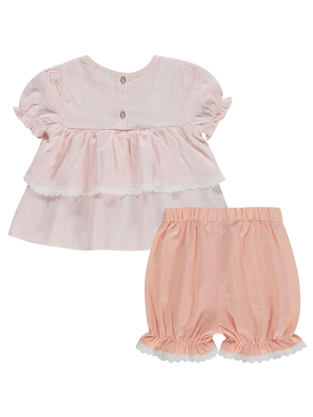 Civil Baby Roba Fiyonklu 6-18 Ay Takım - Pembe
