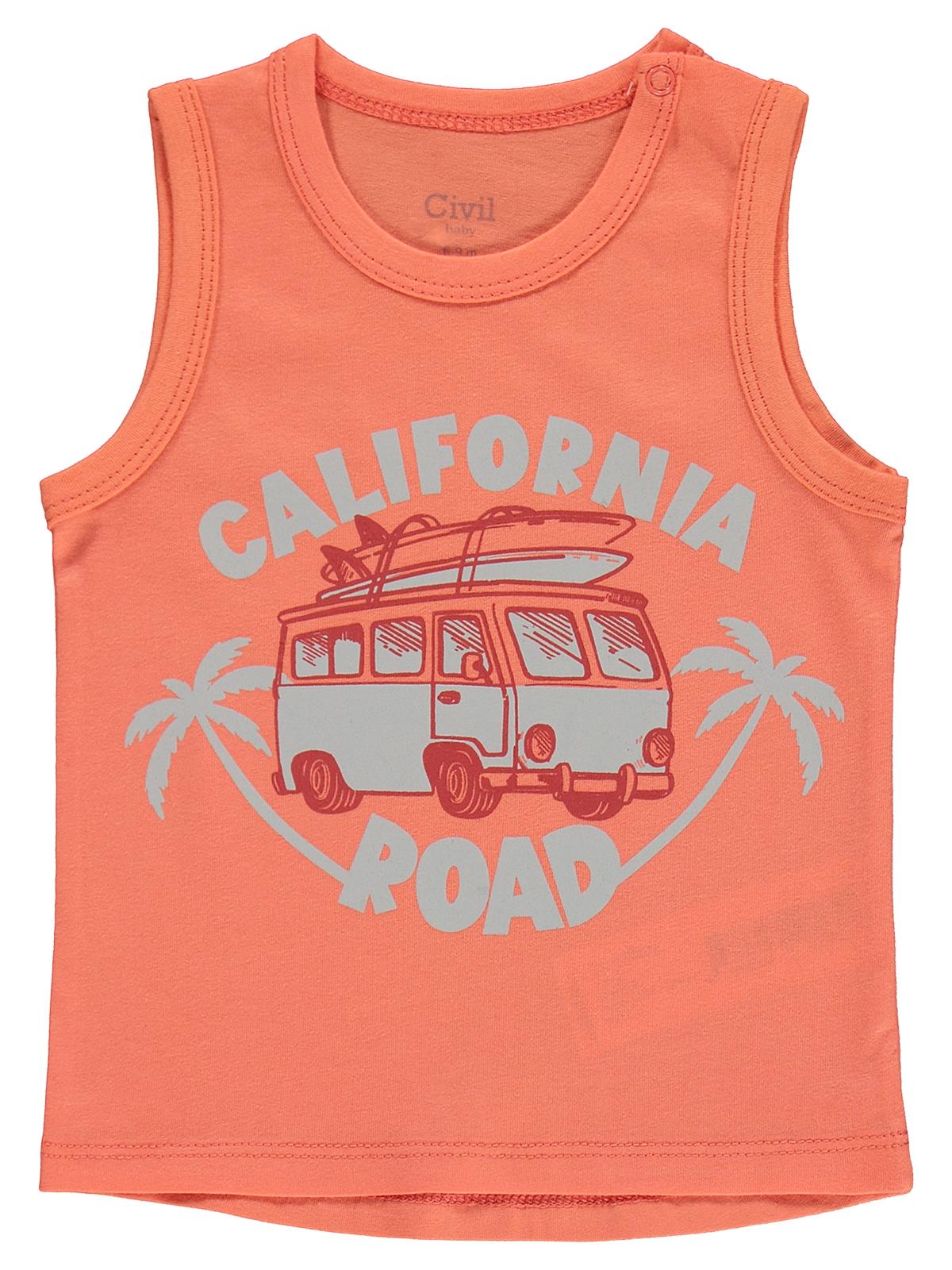 Civil Baby California Road Baskılı 6-18 Ay Takım - Kırmızı