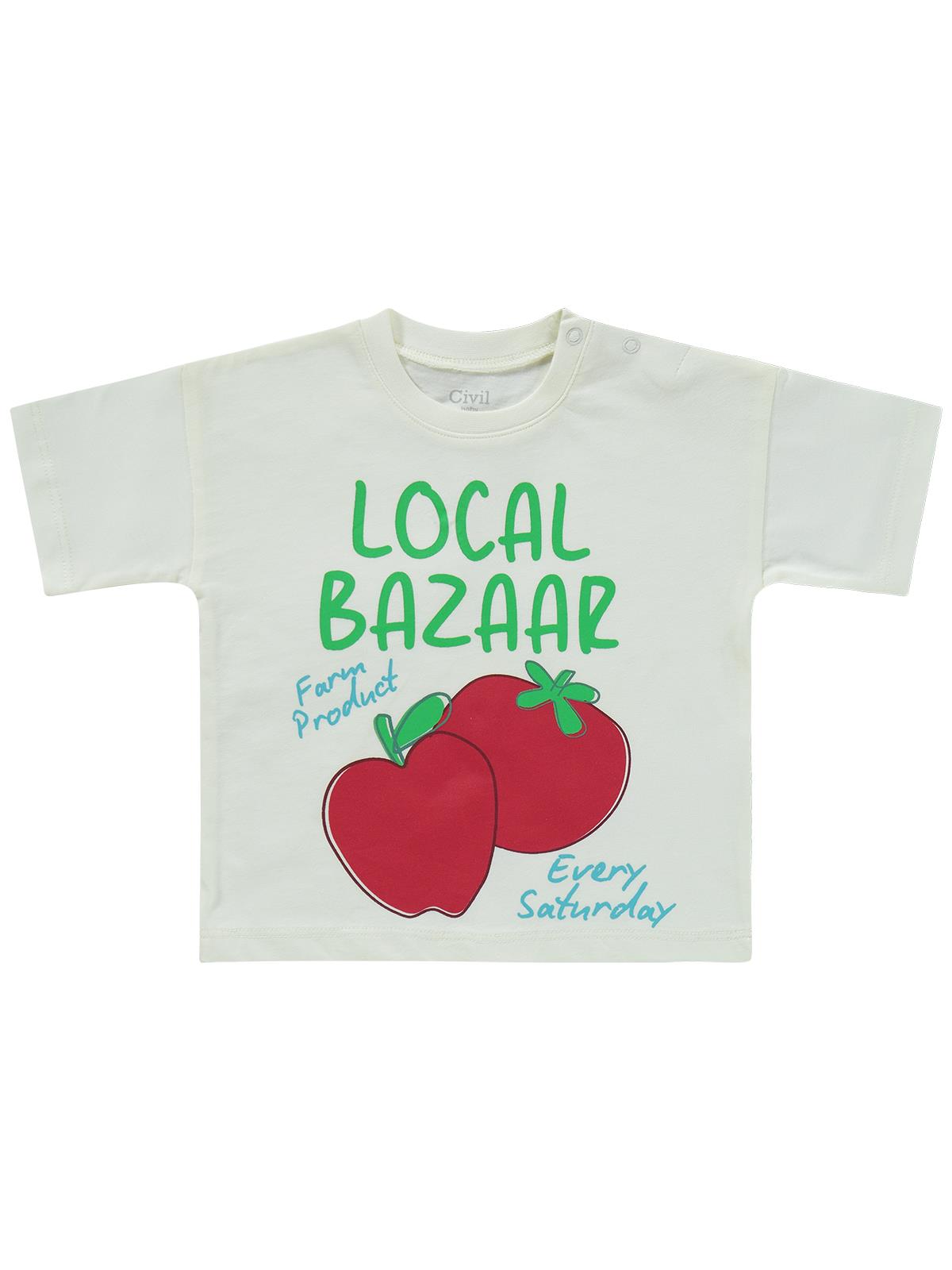 Civil Baby Local Bazaar Baskılı 6-18 Ay Takım - Ekru