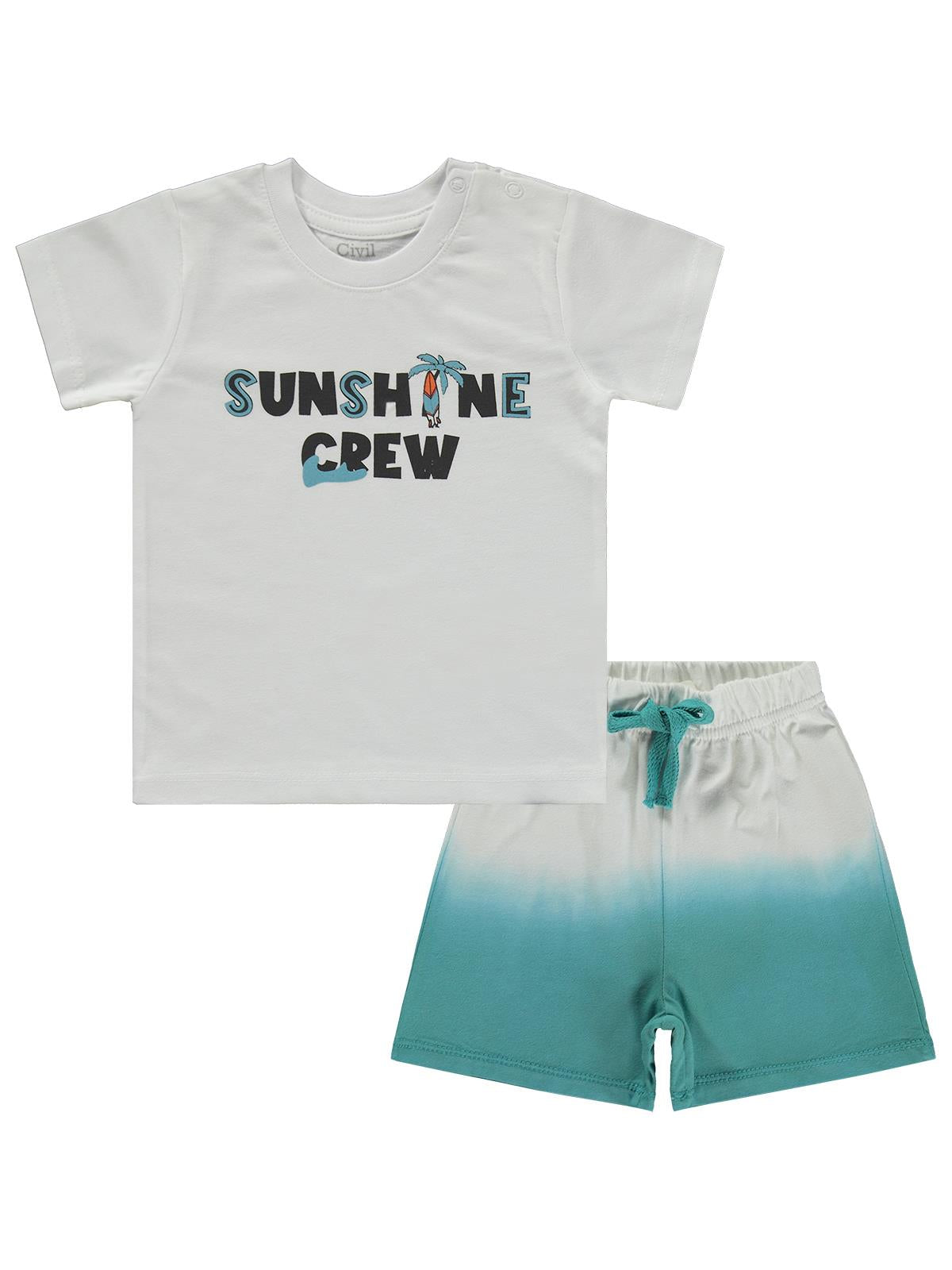 Civil Baby Sunshine Crew Baskılı 6-18 Ay Takım - Beyaz