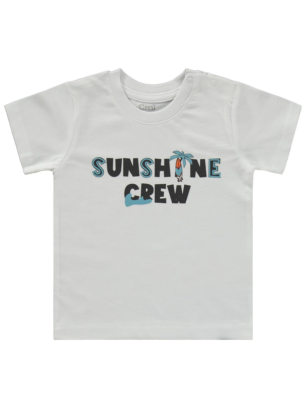 Civil Baby Sunshine Crew Baskılı 6-18 Ay Takım - Beyaz