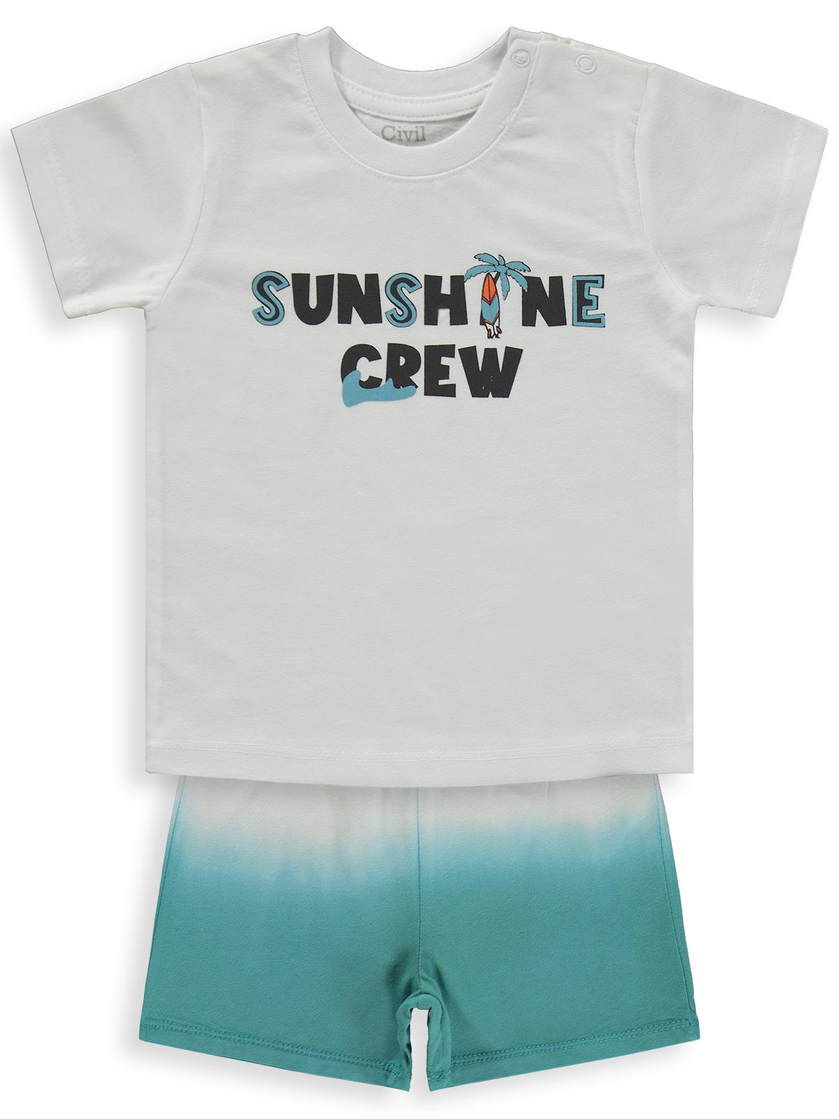 Civil Baby Sunshine Crew Baskılı 6-18 Ay Takım - Beyaz