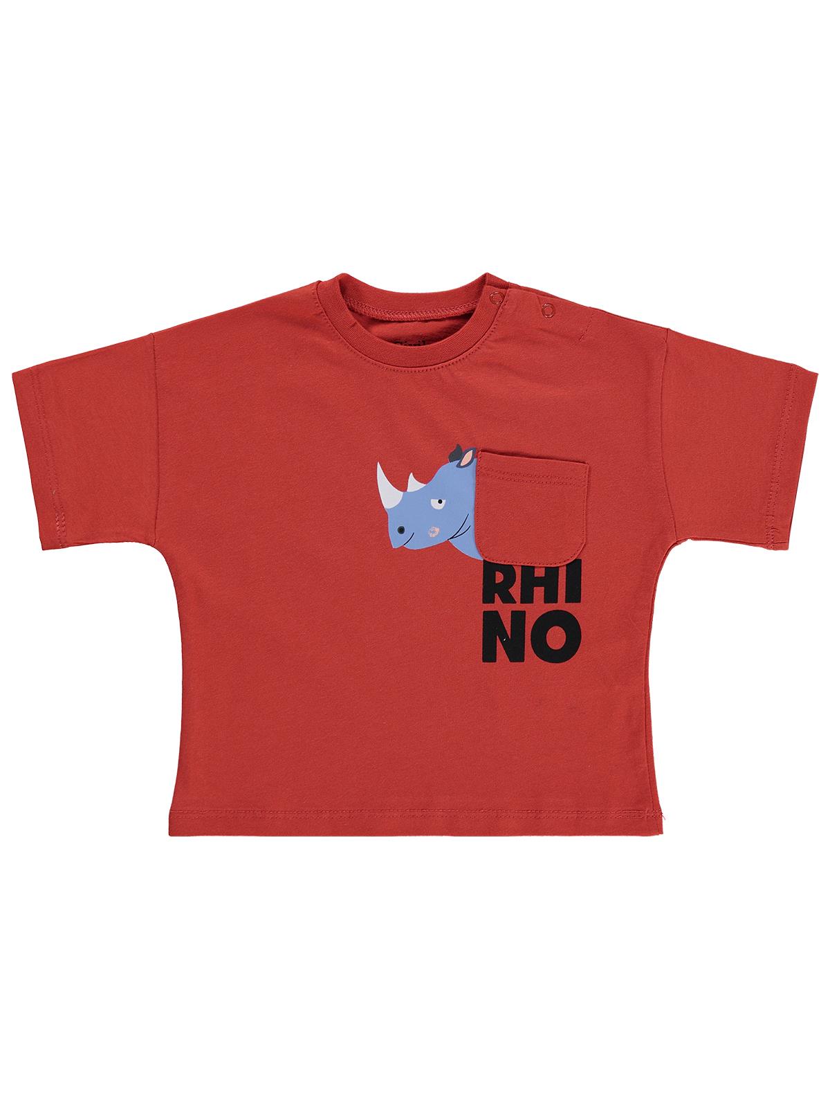 Civil Baby Rhino Baskılı 6-18 Ay Tişört - Turuncu