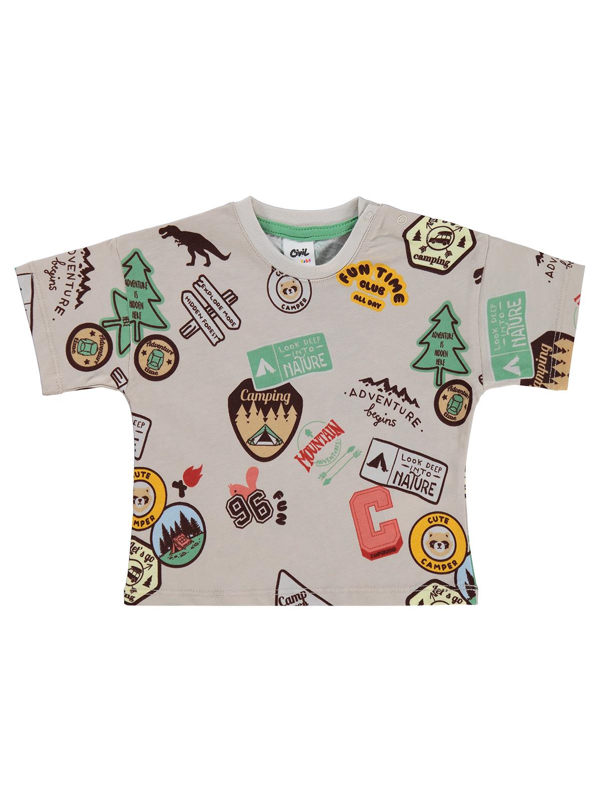 Civil Baby Patch Empirme 6-18 Ay Tişört - Bej