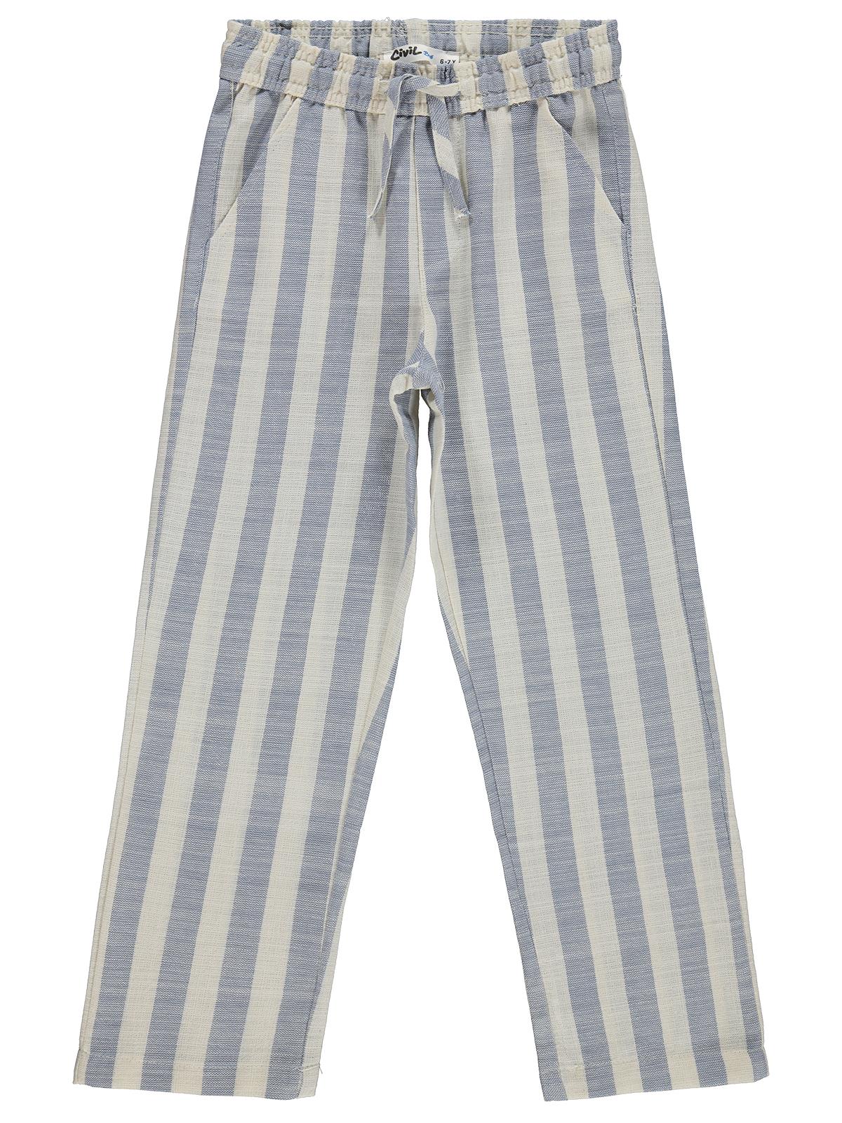 Civil Boys Kendinden Çizgili 6-9 Yaş Pantolon - Kahve