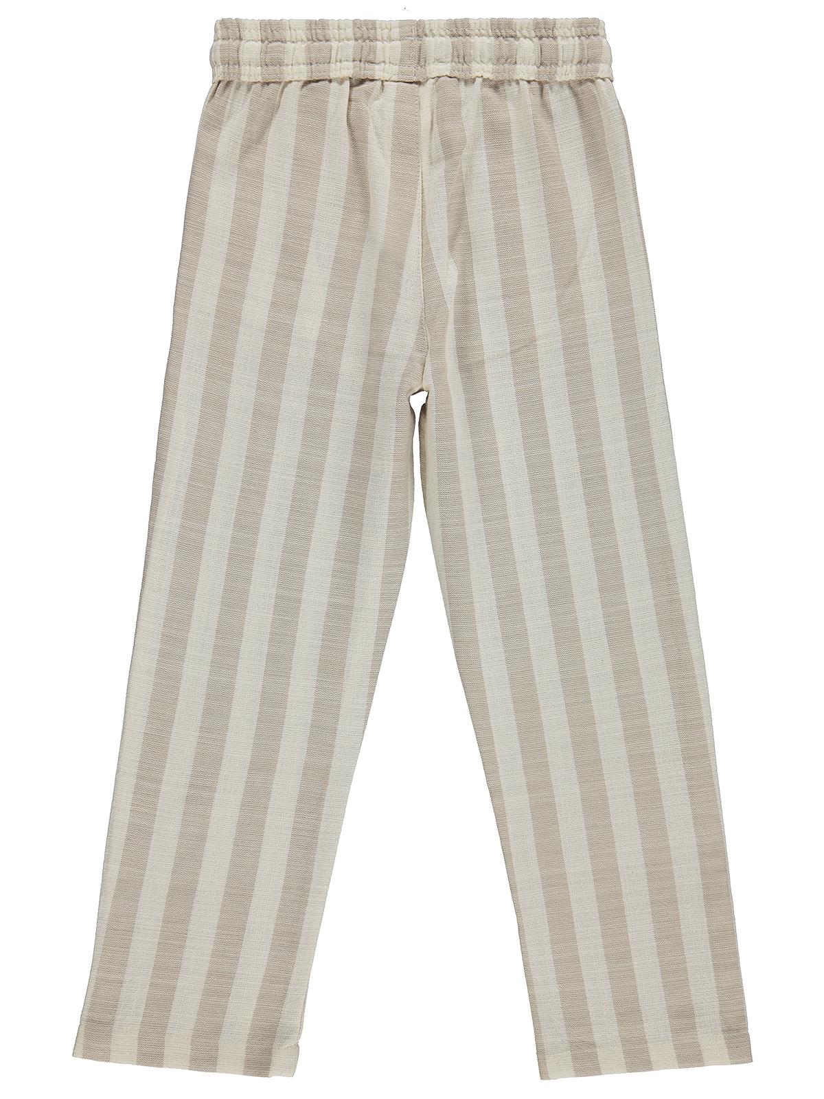 Civil Boys Kendinden Çizgili 6-9 Yaş Pantolon - Kahve