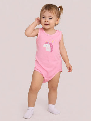 Civil Baby Unicorn Baskılı 1-36 Yaş Çıtçıtlı Badi - Pembe