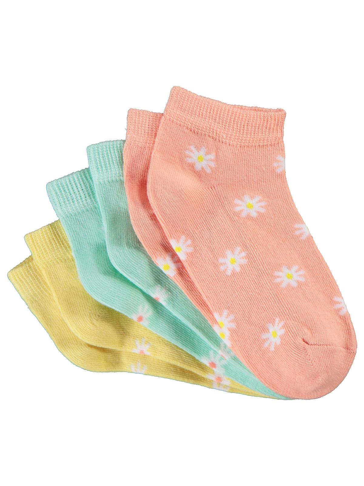Civil Girls Flower 3'lü 2-12 Yaş Kız Çocuk Patik Çorap