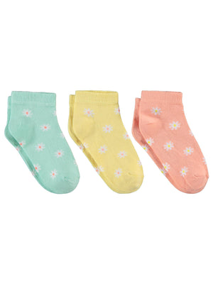 Civil Girls Flower 3'lü 2-12 Yaş Kız Çocuk Patik Çorap