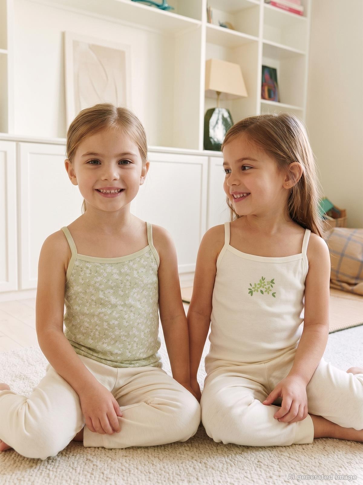 Civil Girls Fiyonk Aksesuarlı Çiçek 2-10 Yaş Kız Çocuk 2'li Atlet