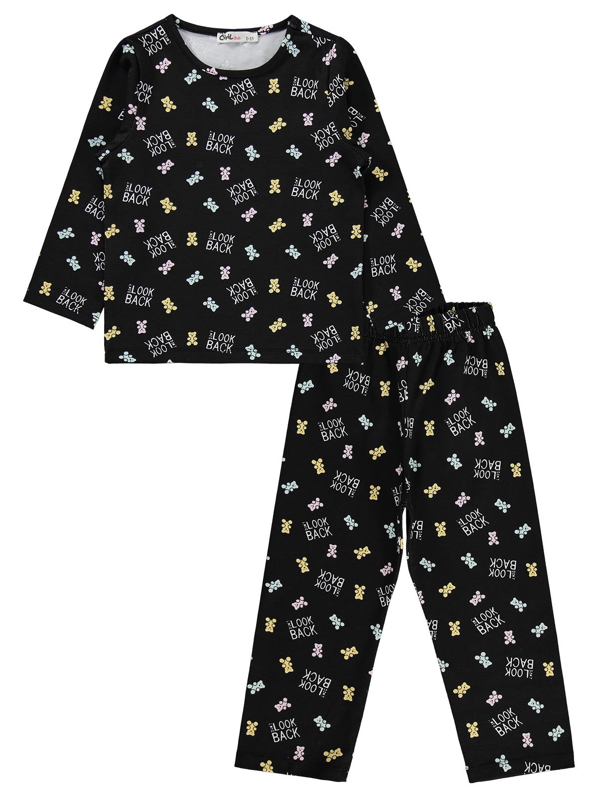 Civil Girls Dont Look Back Baskılı 2-5 Yaş Pijama Takımı - Siyah