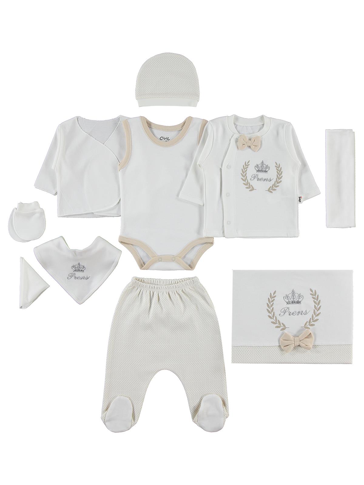 Civil Baby Prens 10'lu  Zıbın Setleri - Kahverengi