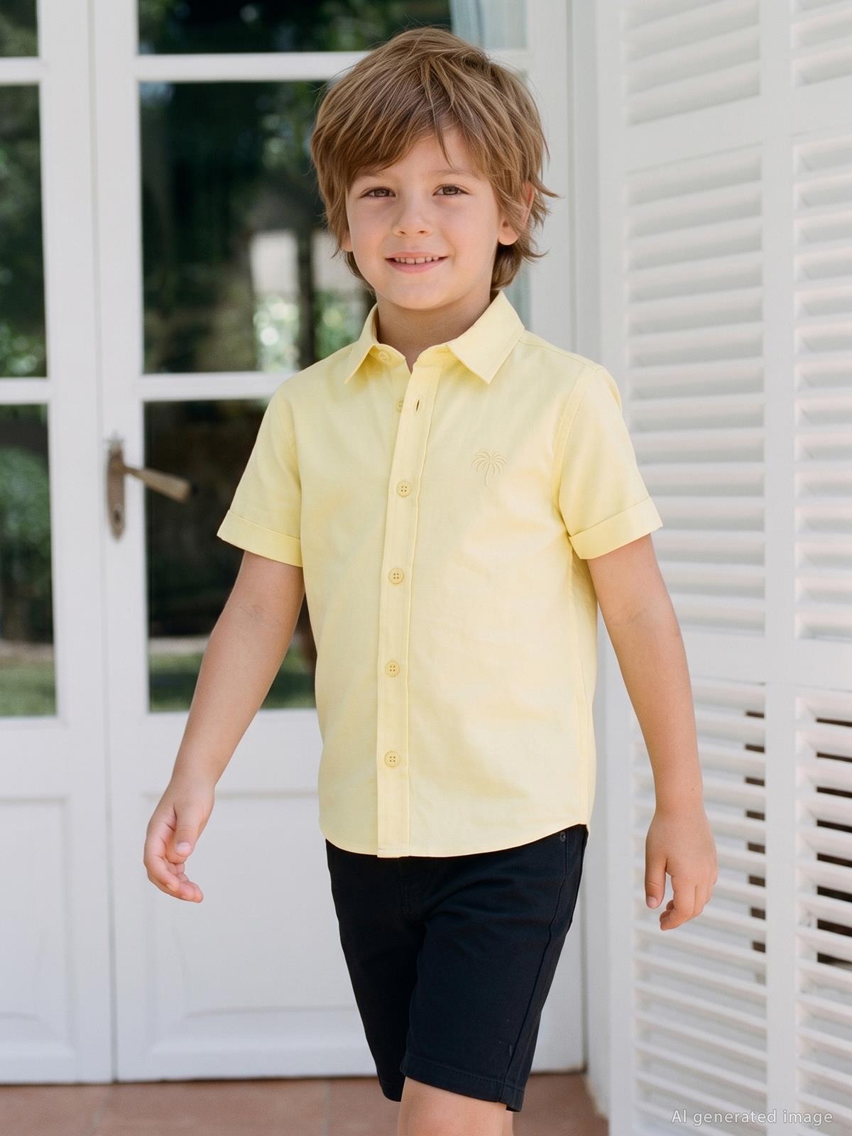 Civil Boys Basic Kısa Kol 2-5 Yaş Gömlek - Sarı