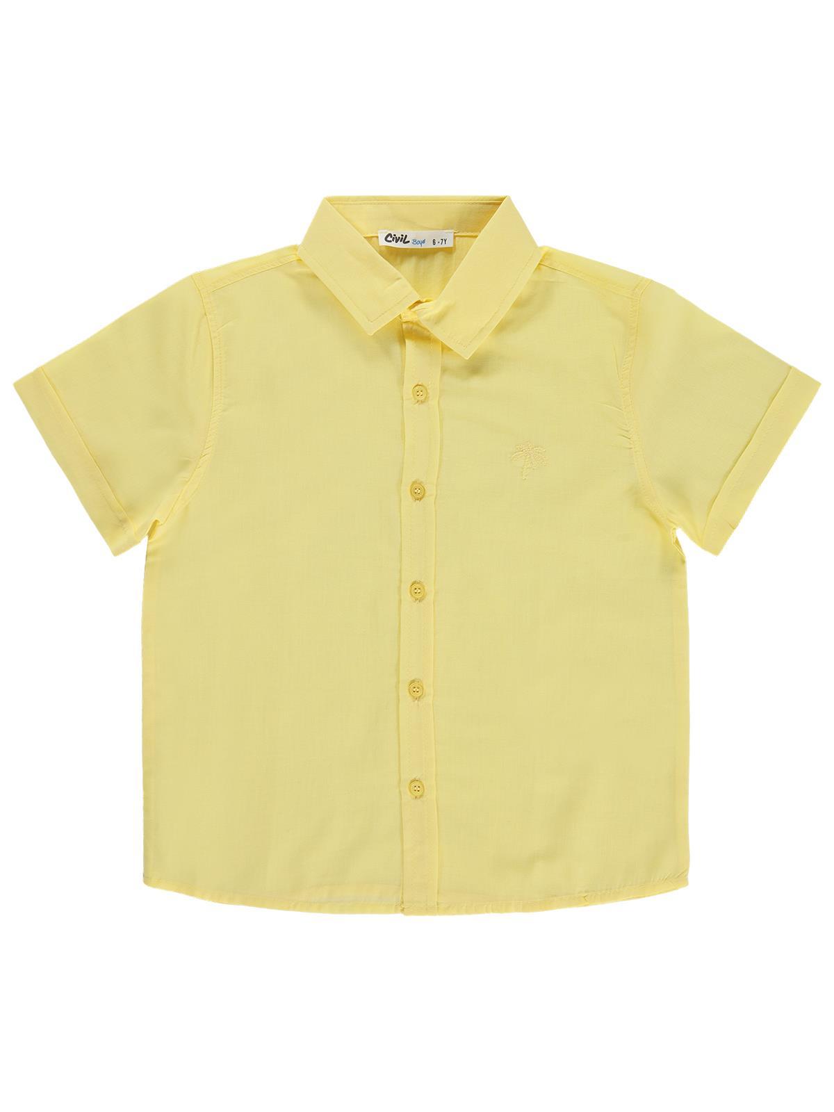 Civil Boys Basic Kısa Kol 6-9 Yaş Gömlek - Sarı