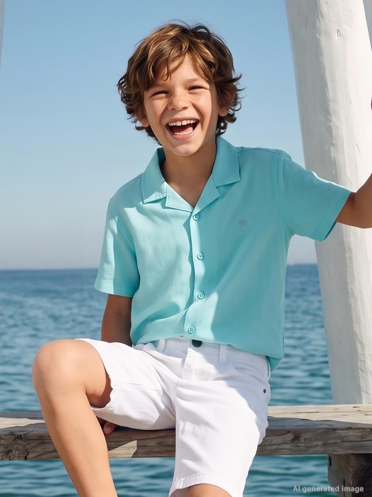 Civil Boys Basic Tatil Yaka 10-13 Yaş Gömlek - Mavi