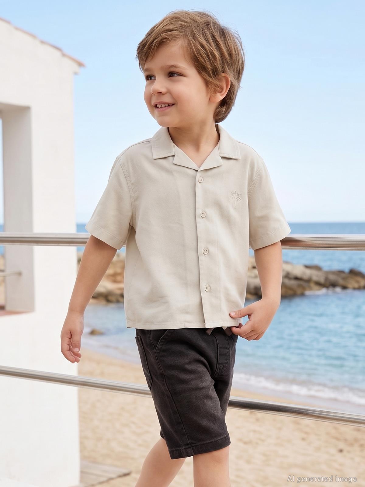 Civil Boys Basic Tatil Yaka 2-5 Yaş Gömlek - Bej