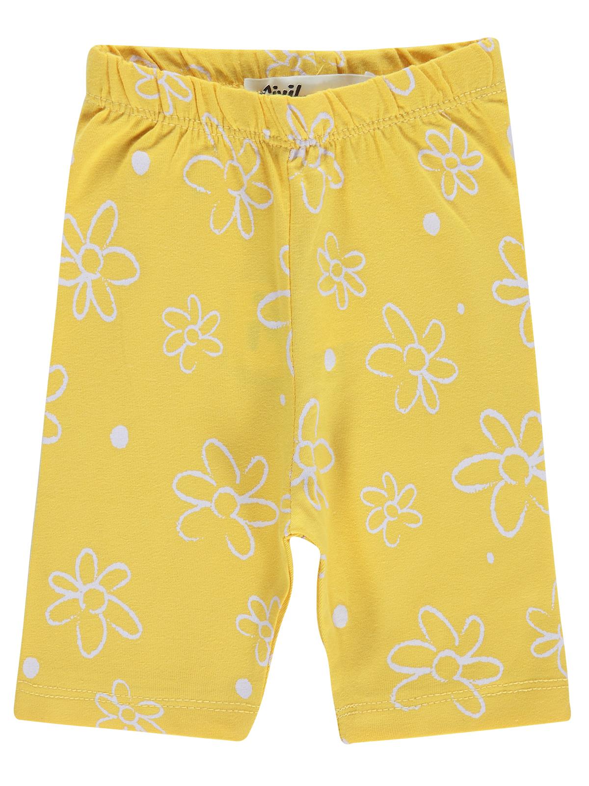 Civil Baby Çiçek Empirme Kapri 6-18 Ay Tayt  - Sarı