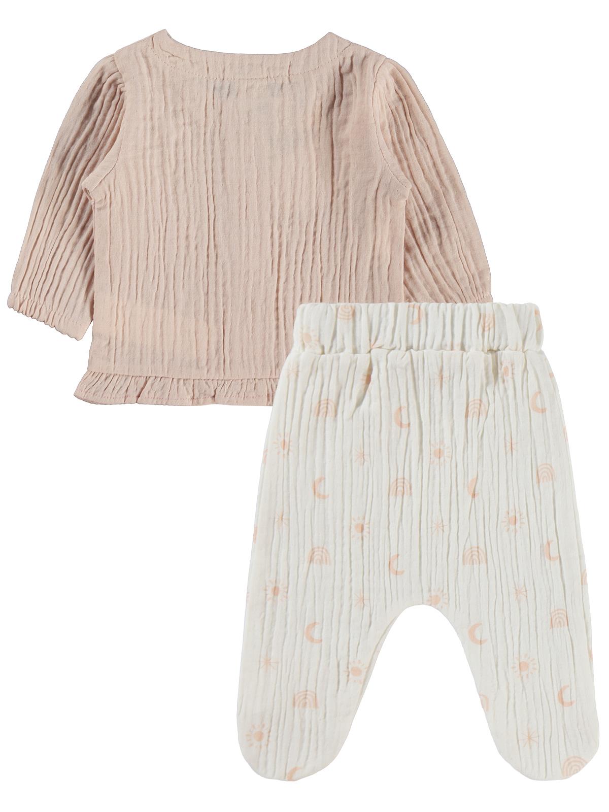 Civil Baby Gökkuşağı Baskılı 1-9 Ay Pijama Takımı - Ekru