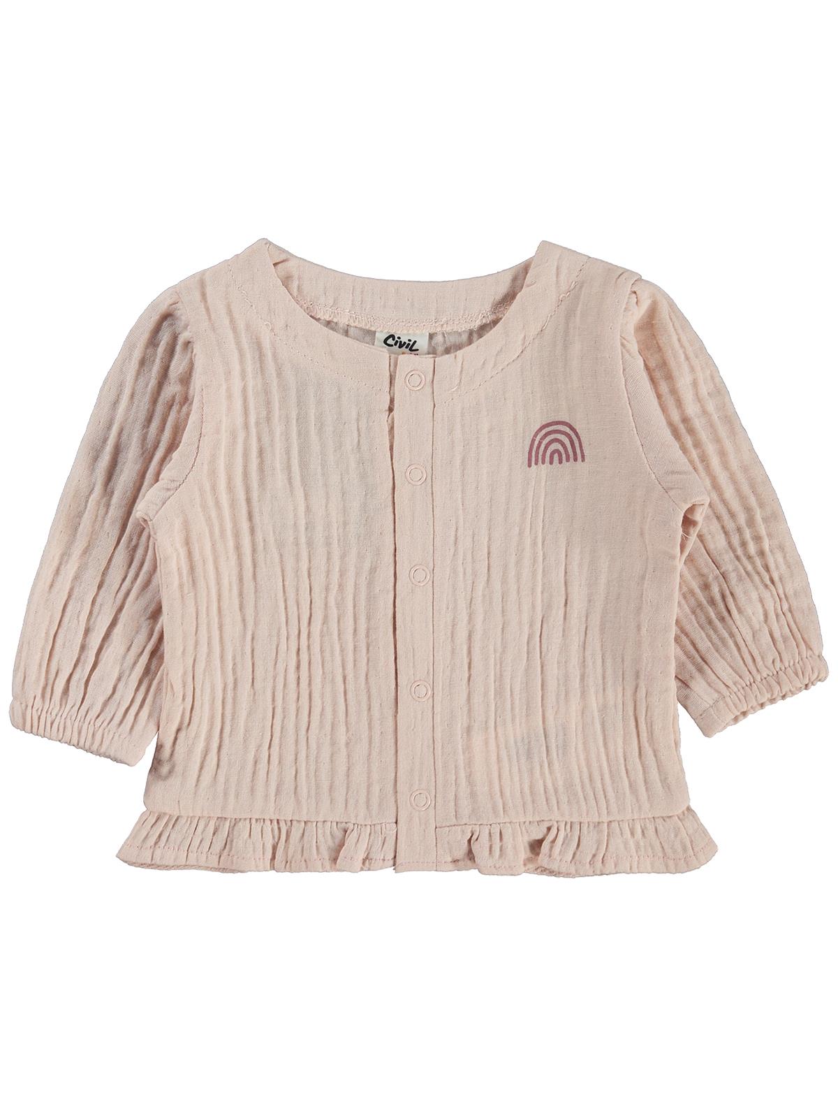 Civil Baby Gökkuşağı Baskılı 1-9 Ay Pijama Takımı - Ekru