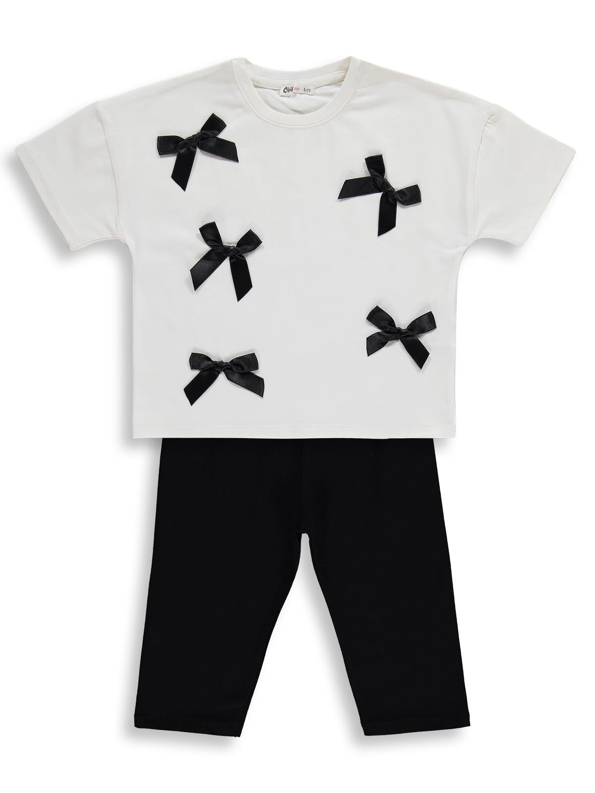 Civil Girls Fiyonklu 6-9 Yaş Takım - Ekru