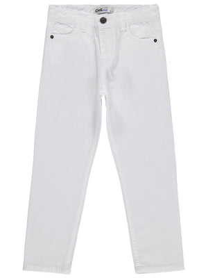 Civil Boys Erkek Çocuk 5 Cep Basic 10-13 Yaş Pantolon - Beyaz