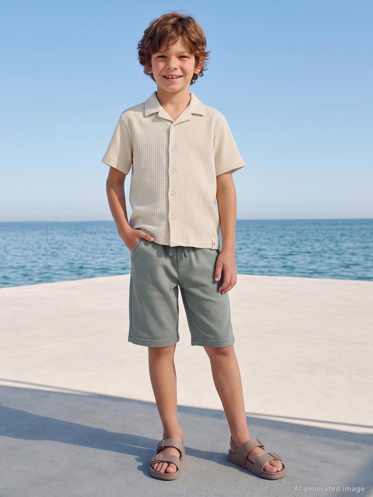 Civil Boys Dokulu 6-9 Yaş Kapri - Haki