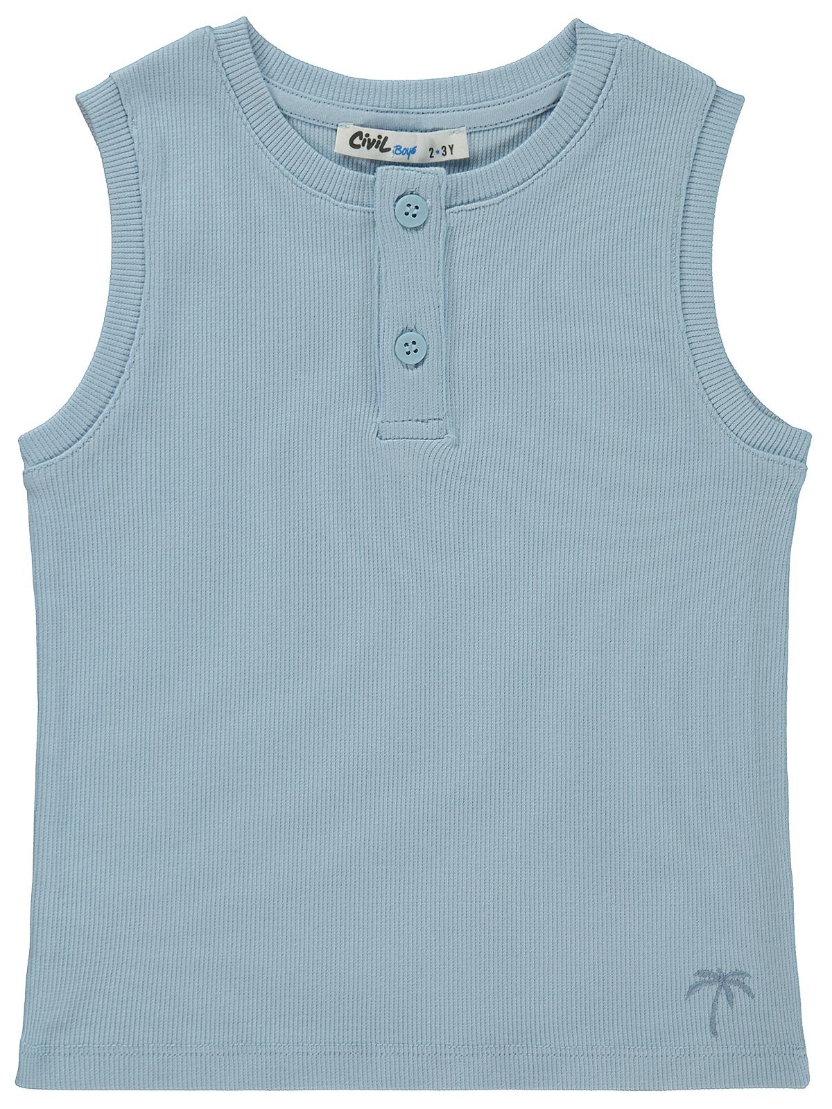 Civil Boys Basic Sıfır Kol 2-5 Yaş Tişört - Mavi