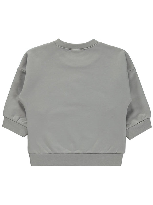 Civil Baby Teddy Baskılı 6-18 Ay Sweatshirt - Gri